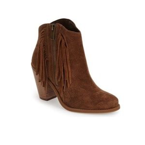 Jessica Simpson Brown Conley Suede Fringe Booties